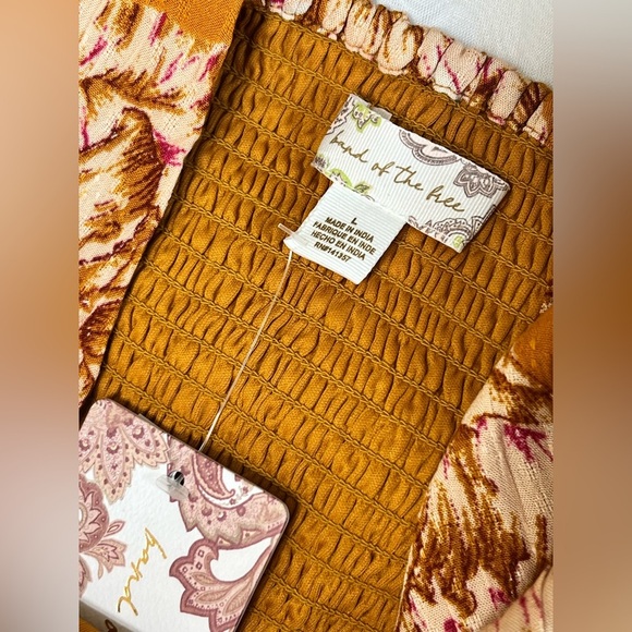 Band of The Free Jo Gold Floral Dress Large NWT - Picture 11 of 12